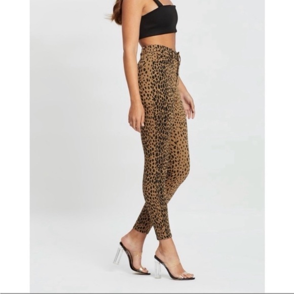 Good American Leopard Print Good Waist Jeans Sz 8/29 - Picture 1 of 15